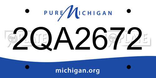 2QA2672 Michigan License Plate