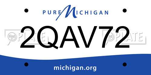 2QAV72 Michigan License Plate