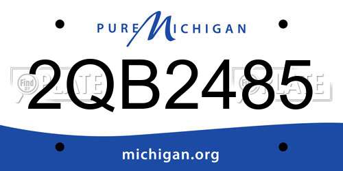 2QB2485 Michigan License Plate