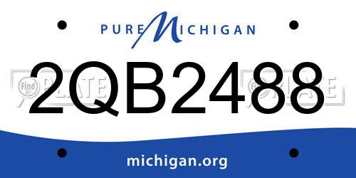 2QB2488 Michigan License Plate