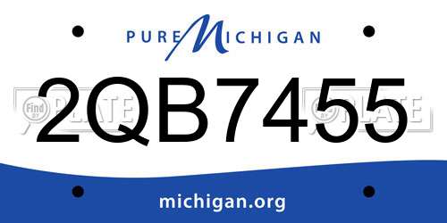 2QB7455 Michigan License Plate