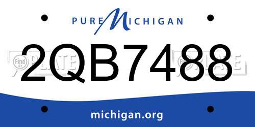 2QB7488 Michigan License Plate