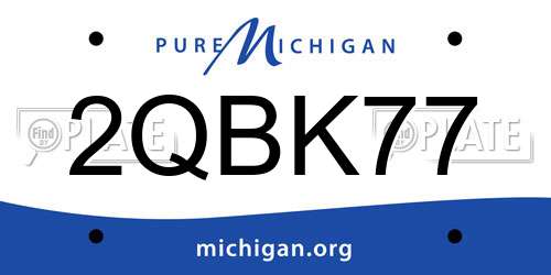 2QBK77 Michigan License Plate
