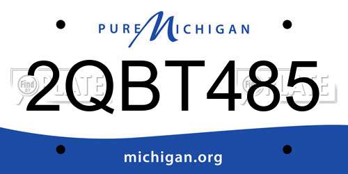 2QBT485 Michigan License Plate