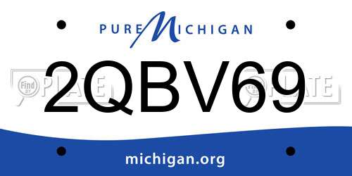 2QBV69 Michigan License Plate
