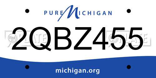 2QBZ455 Michigan License Plate