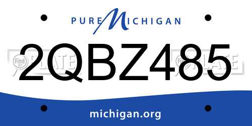 2QBZ485 Michigan License Plate