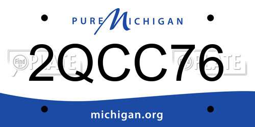 2QCC76 Michigan License Plate