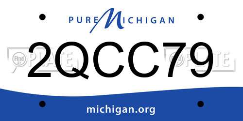 2QCC79 Michigan License Plate