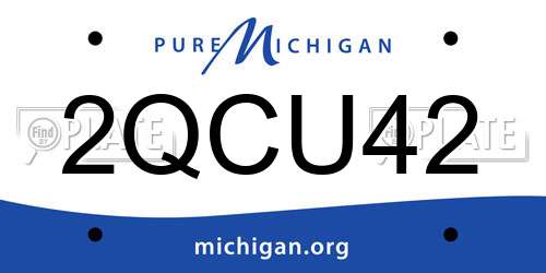 2QCU42 Michigan License Plate