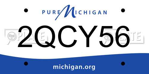 2QCY56 Michigan License Plate