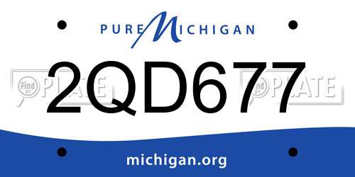 2QD677 Michigan License Plate
