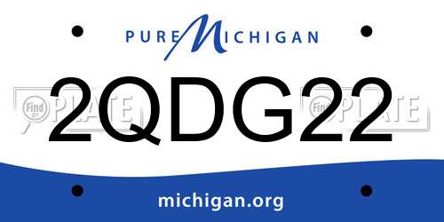 2QDG22 Michigan License Plate