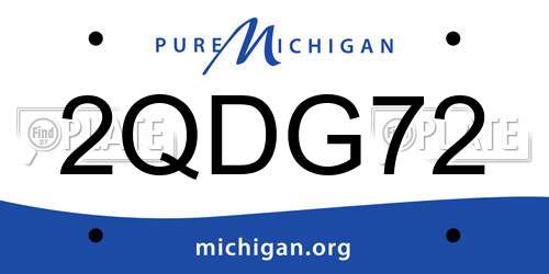 2QDG72 Michigan License Plate