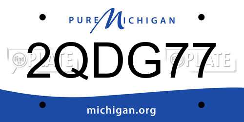 2QDG77 Michigan License Plate