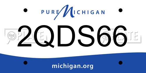 2QDS66 Michigan License Plate