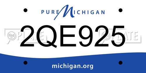 2QE925 Michigan License Plate