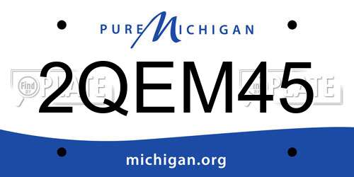 2QEM45 Michigan License Plate