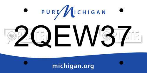 2QEW37 Michigan License Plate