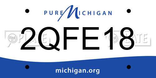 2QFE18 Michigan License Plate