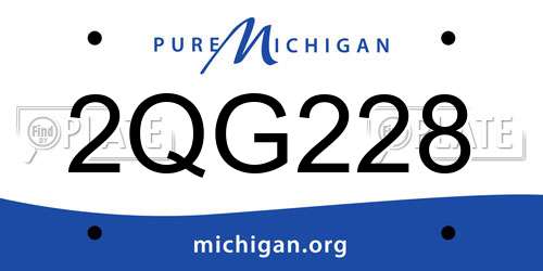 2QG228 Michigan License Plate