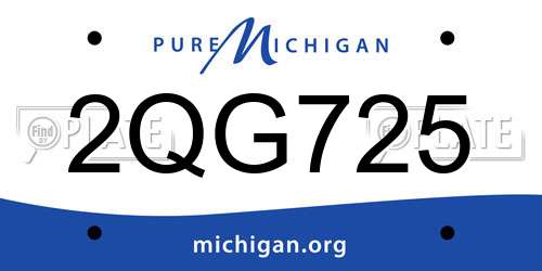 2QG725 Michigan License Plate