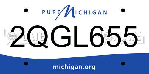 2QGL655 Michigan License Plate