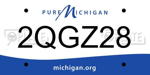 2QGZ28 Michigan License Plate