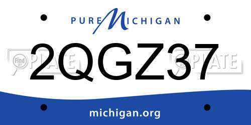 2QGZ37 Michigan License Plate