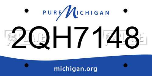 2QH7148 Michigan License Plate