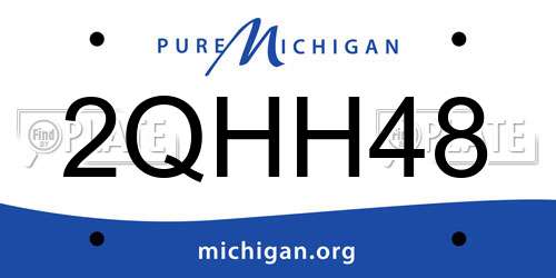 2QHH48 Michigan License Plate
