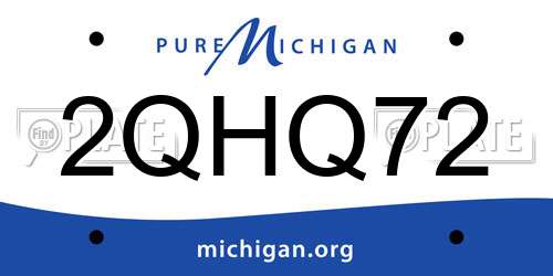 2QHQ72 Michigan License Plate