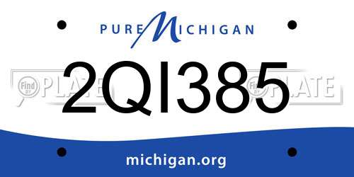 2QI385 Michigan License Plate