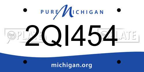 2QI454 Michigan License Plate