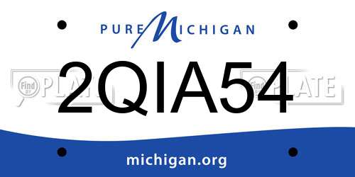 2QIA54 Michigan License Plate