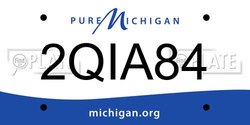 2QIA84 Michigan License Plate