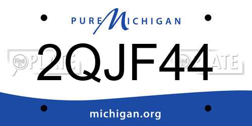2QJF44 Michigan License Plate