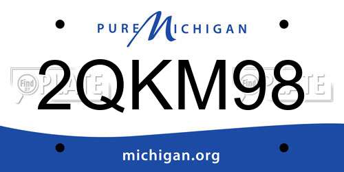 2QKM98 Michigan License Plate
