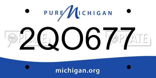 2QO677 Michigan License Plate