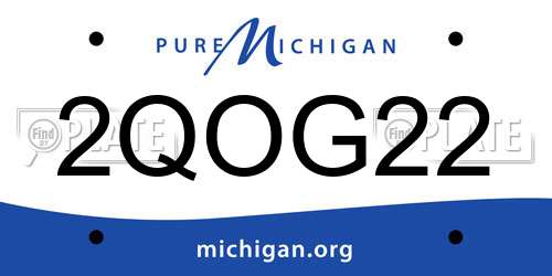 2QOG22 Michigan License Plate