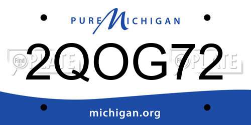 2QOG72 Michigan License Plate