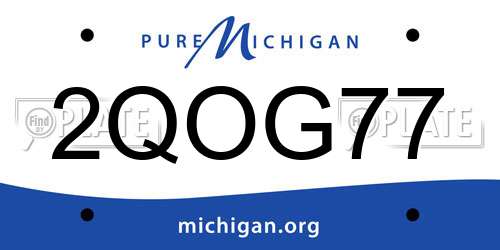 2QOG77 Michigan License Plate