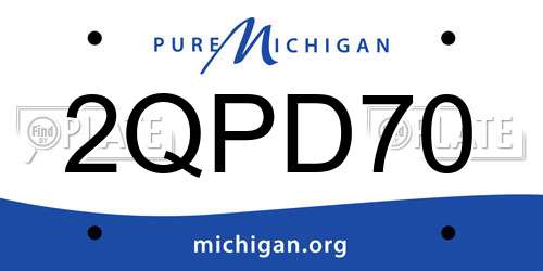 2QPD70 Michigan License Plate
