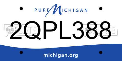 2QPL388 Michigan License Plate