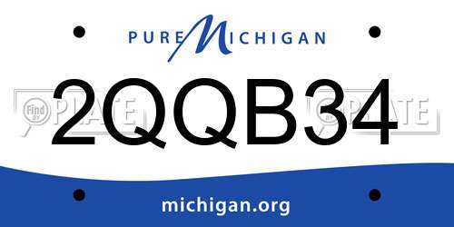 2QQB34 Michigan License Plate