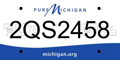 2QS2458 Michigan License Plate