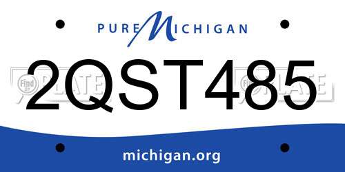 2QST485 Michigan License Plate