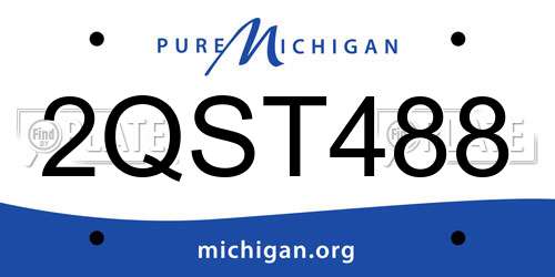 2QST488 Michigan License Plate