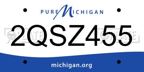 2QSZ455 Michigan License Plate