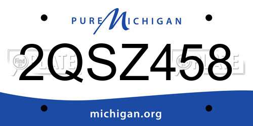 2QSZ458 Michigan License Plate